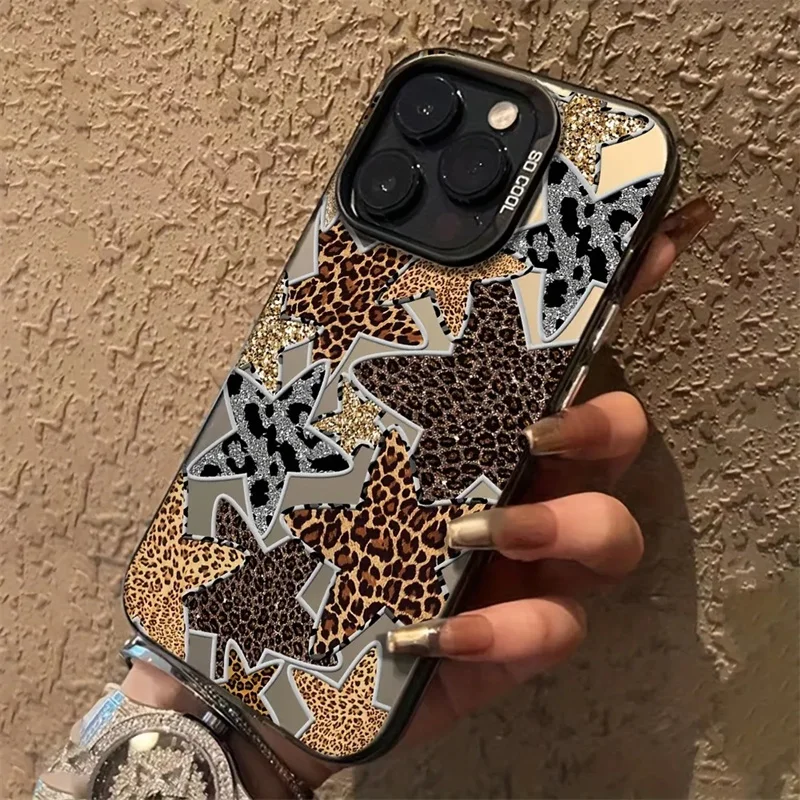 Leopard Print Star Phone Case - Stylish and Durable Design
