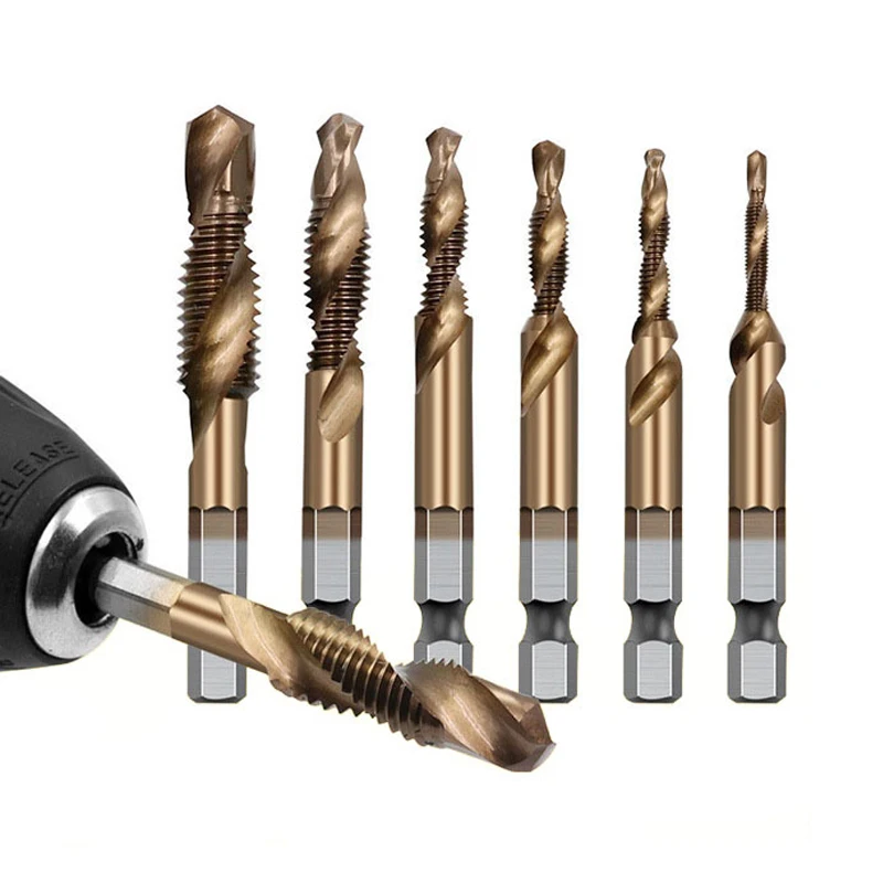 1pc Hexagonal Shank Cobalt-plated Drill Bit Tap For Drilling And Chamfering Special Parts For High Speed Steel M35 Screw Machine