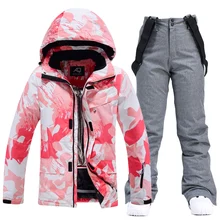  2022 new Women's Ski Jackets and Pants Set Windproof Waterproof Snowsuit Winter Warm Snowboarding Ski suits 