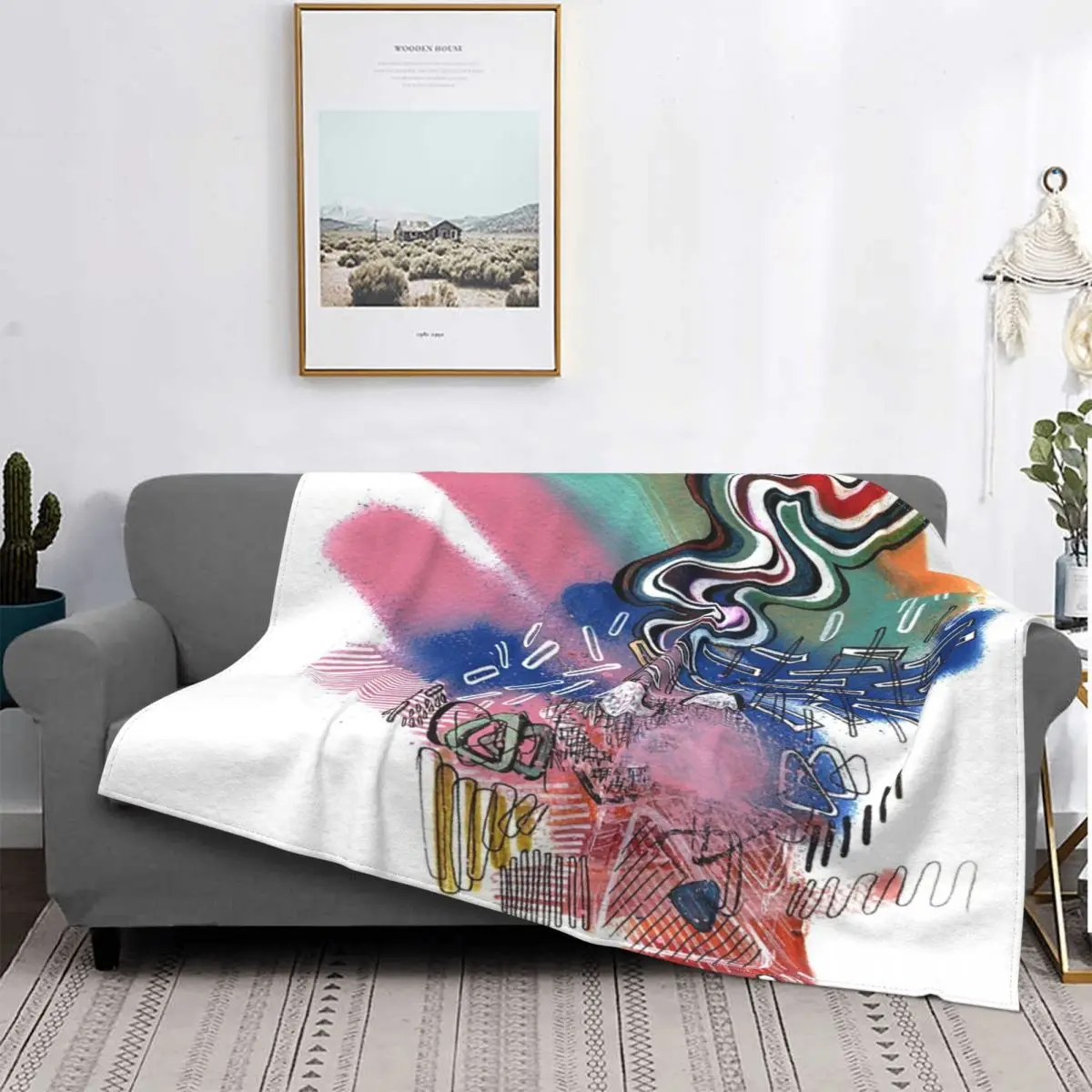 Manta con textura de diseño gráfico, para cama colcha, toalla de muselina a cuadros, manta Kawaii para cama de playa