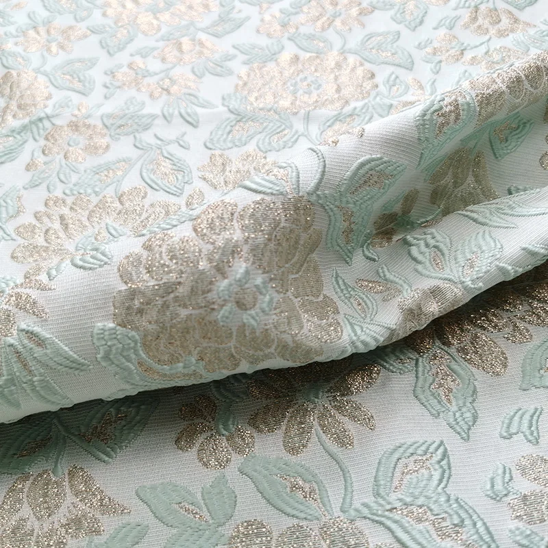 

Женское жаккардовое платье 1 ярд, жаккардовое платье с золотым тиснением в европейском стиле, ветровка, парчовая модная ткань для пэчворка