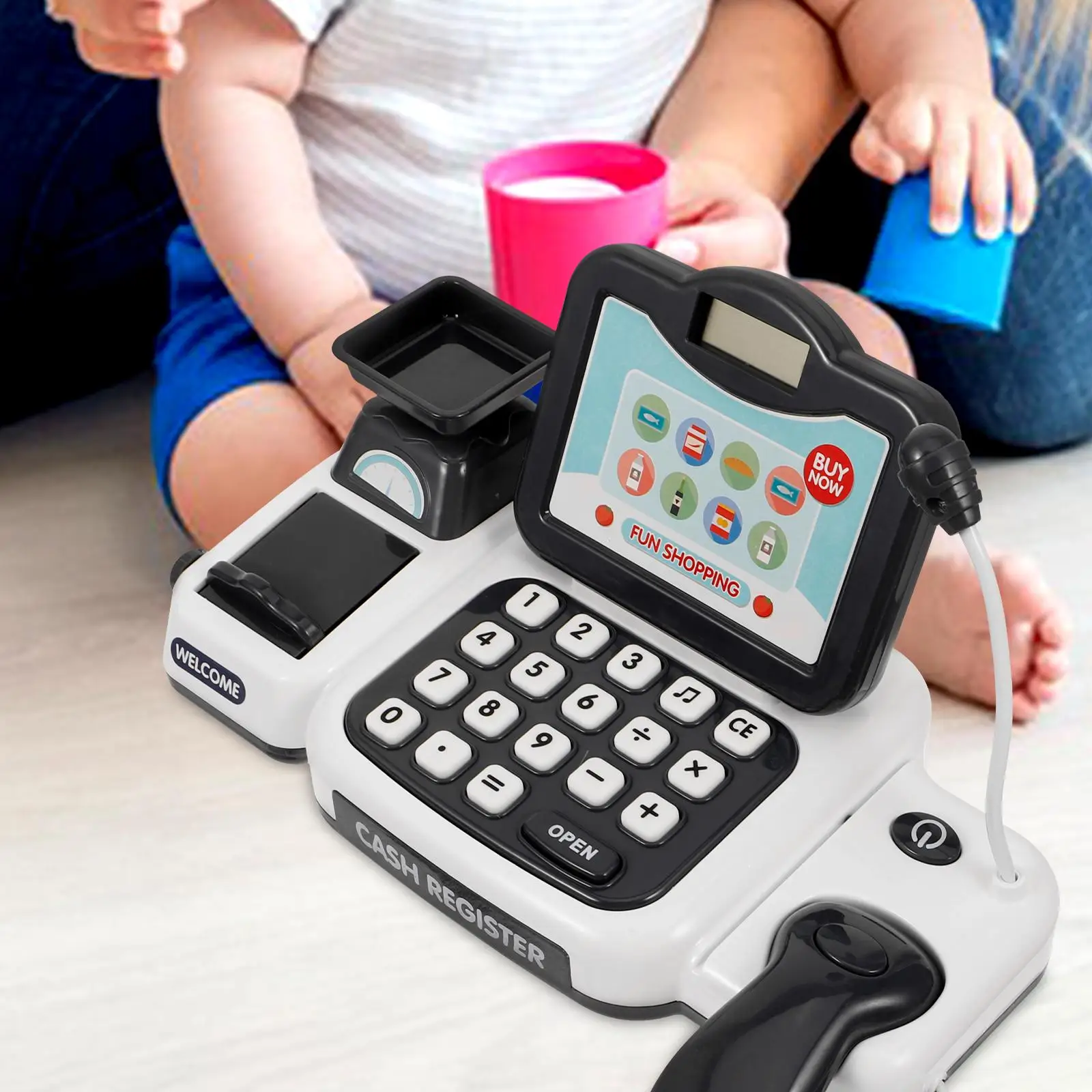 Cash Register Children's Birthday Gift Emulation Calculator Pretend Cashier Toddler