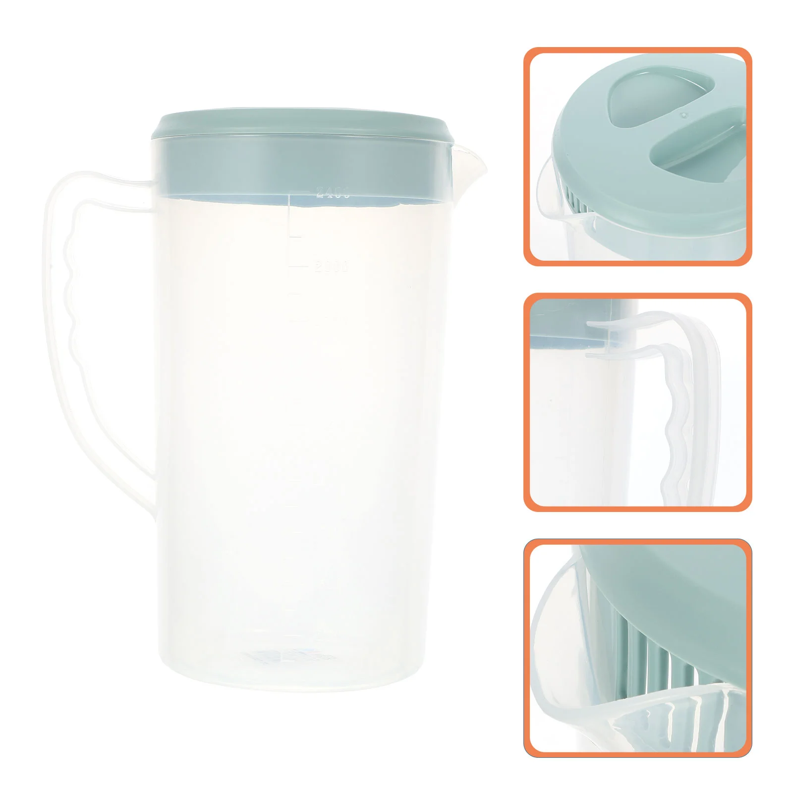 Sterilite 2 Qt Clear Plastic Drink Pitcher with Leak Proof Lid