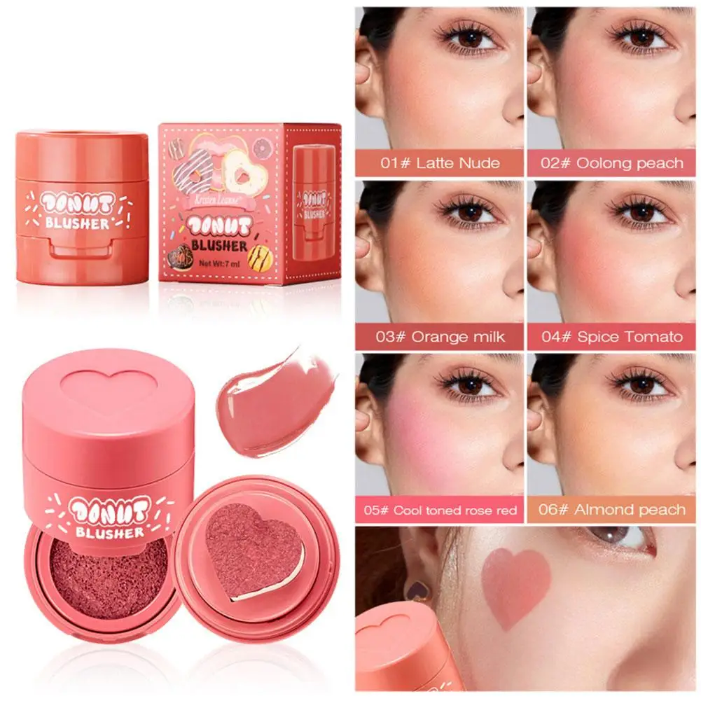 

Love Heart Air Cushion Liquid Blush Nude Matte Velvet Multi-use Natural Eye Brighten Cheek Rouge Makeup Skin Face Rouge Blu H0E0