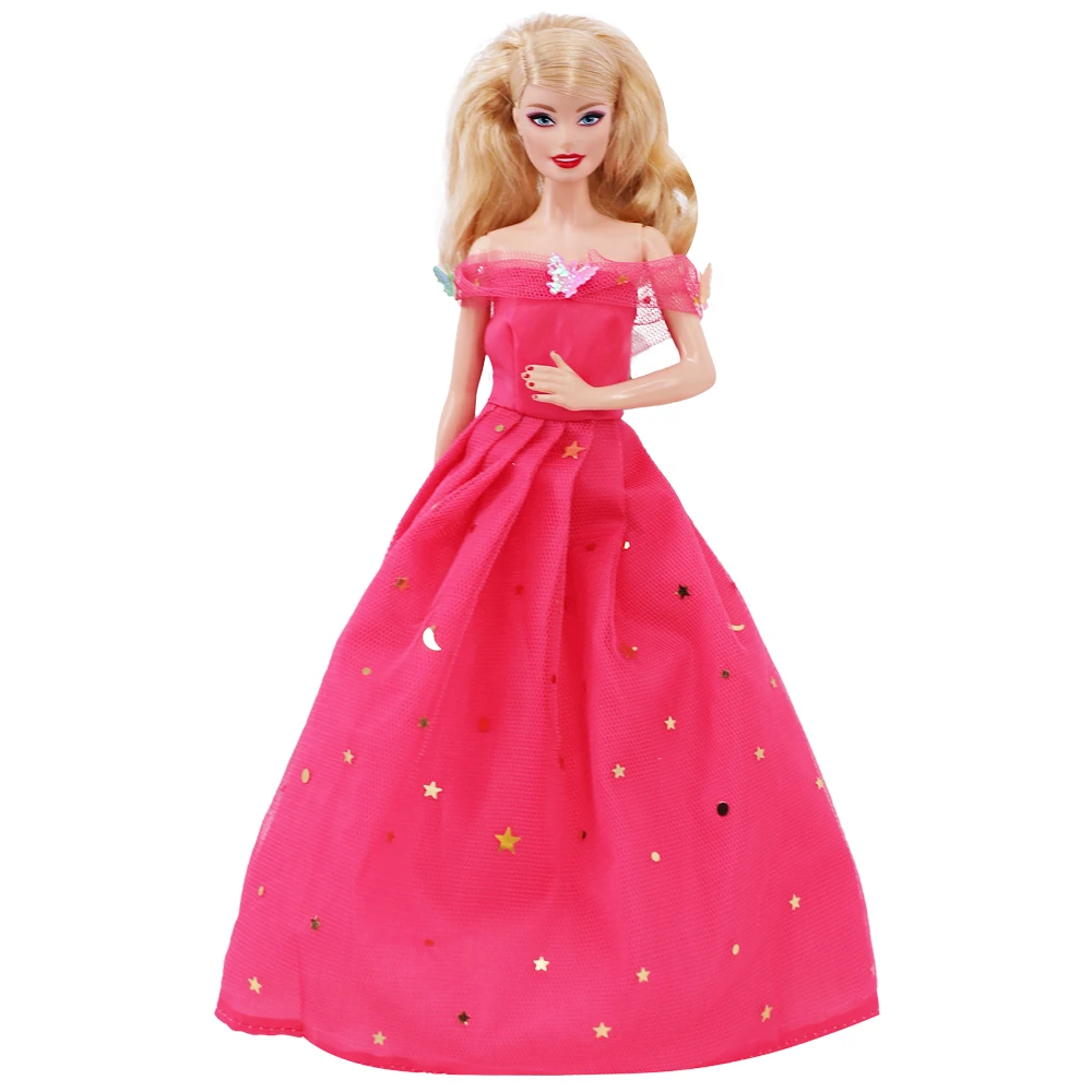 2023 Latest Dress Barbies Princess Dress +High Heels+Jewelry Suitable For 30cm Doll Accessories 1/6 BJD Clothes Doll House Gift 4