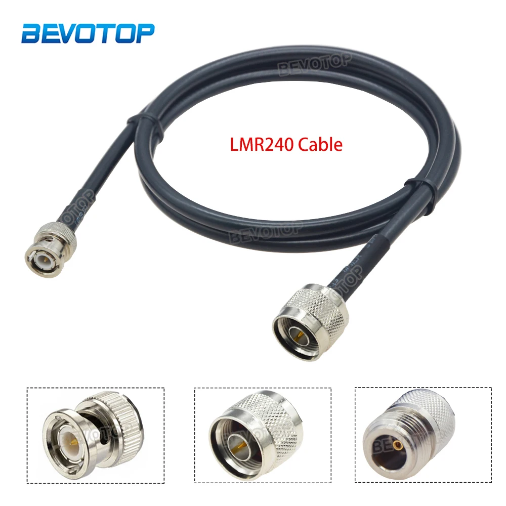 Tomada Masculina do Cabo de Lmr240 Bnc a n Macho n Fêmea Jack rf Adaptador 50 Ohm 504 Trança rf Cabo de Extensão Coaxial 4g 5g Lte