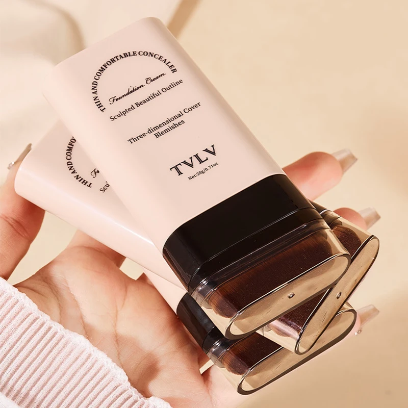 TVLV eraser foundation make-up stick 20g with brush to brighten skin liquid foundation non-marking long-lasting makeup concealer