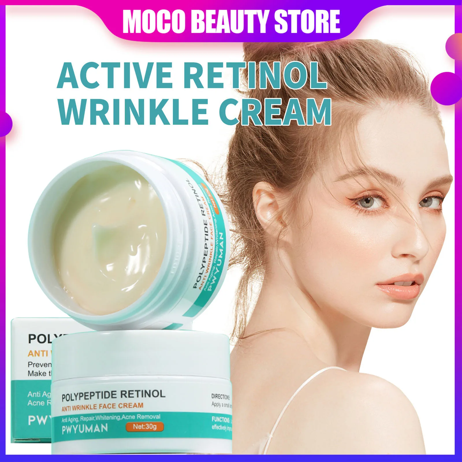 

Retinol Instant Wrinkle Removal Face Cream Anti-Aging Fade Fine Lines Lift Anti-Wrinkle Firming Lifting Moisturizing Skin Care