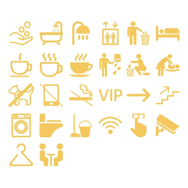 MD Acrylic Door Sign WIFI No Smoking Bedroom Washer Lift Stair Arrow Tool Cafe Bathtub Shower Dress Room Customize Wall Symbol door signs 3d acrylic wall signs