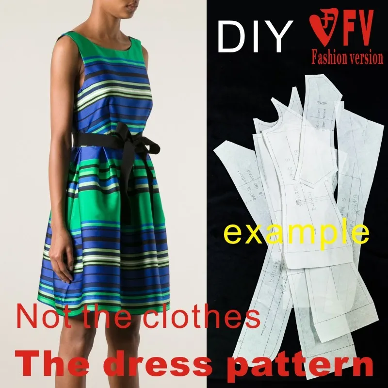 Clothing DIY The dress Dresses Sewing Pattern cutting drawing Women's Dress Sewing Template BLQ-91
