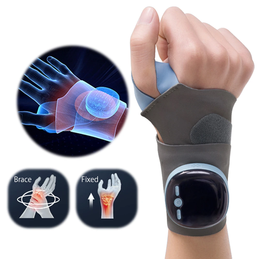 EMS Wrist Guard Wrist Support Brace Smart Heating Protector Bandage 5 Modes 9 Levels Massage Wrap for Tendonitis