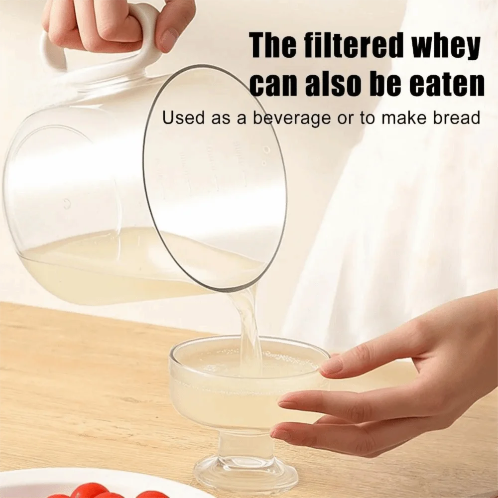 Description Picture 3 of itemFine Mesh Greek Yogurt Filter Pressure Spring with Handle Whey Separation Tools Quick Cleanup Detachable