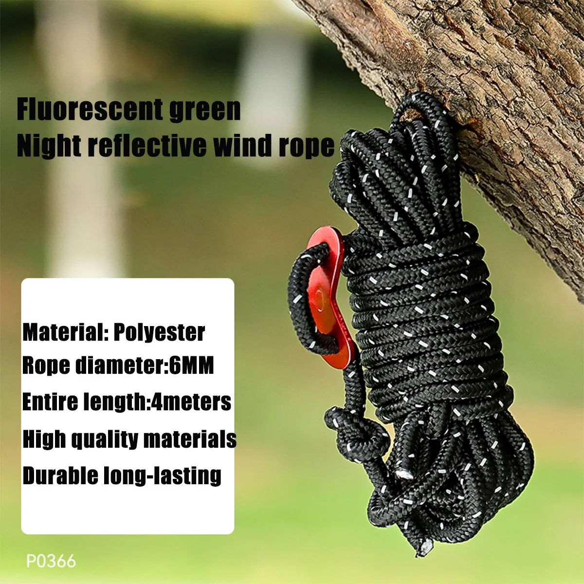 6mm Kaya Tırmanışı Halat 4 Metre, Açık Güvenlik Tırmanma Kurtarma Grappling Yaşam Hattı Kaçış Descender Abseiling Balıkçılık Halat