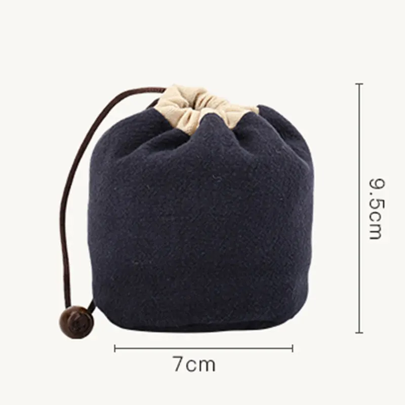 Tea Storage Pouch Portable Cotton Empty Fabric Bag Cloth Bag One Teapot String Linen Teapot Tied Tea Cup Teaware Storage Pouch Daily Use