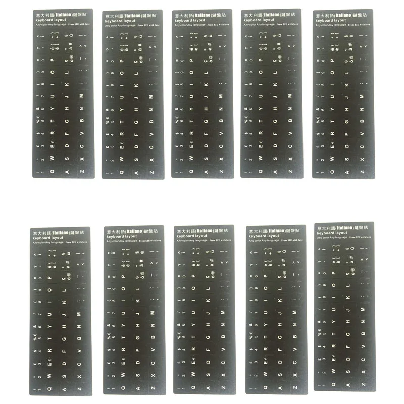 

10PCS Italy Language Italiano Keyboard Sticker Layout Button Letters Durable Alphabet for Universal Computer Keyboard Protective