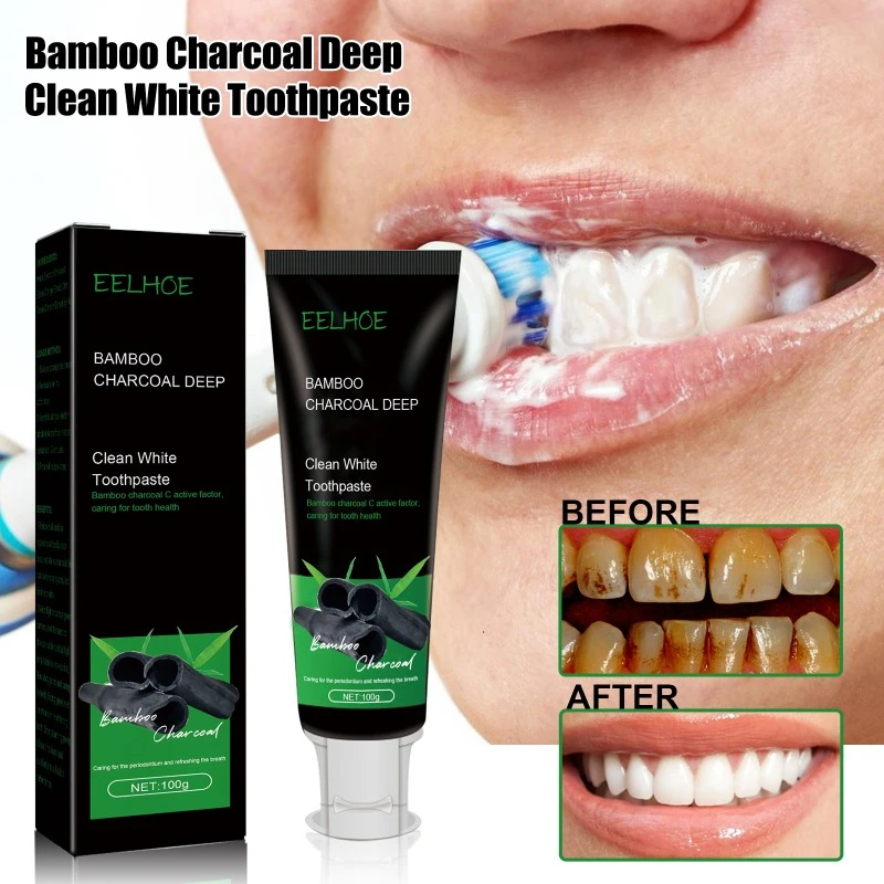 Bamboo Charcoal Deep Cleansing Toothpaste Teeth Stains Oral Odor Yellow Teeth Remove Brightens White Fresh Care Toothpaste
