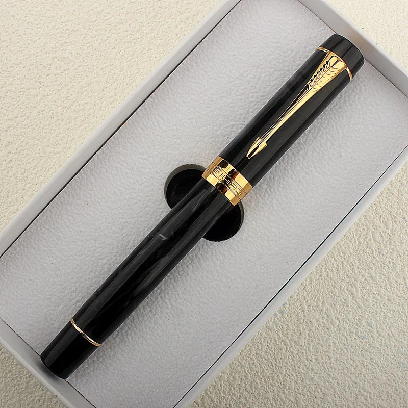 

Ручка перьевая Jinhao, черная, морская смола, с золотым зажимом