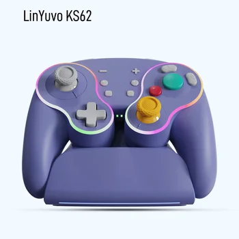 Manette sans fil avec Station de charge pour Switch/Lite/OLED PC et Android, Style Retro GameCube