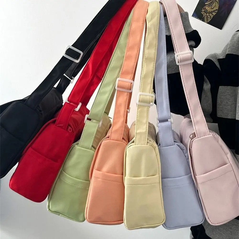Fashion Beige Drawstring Solid Durable Nylon Messenger Bag