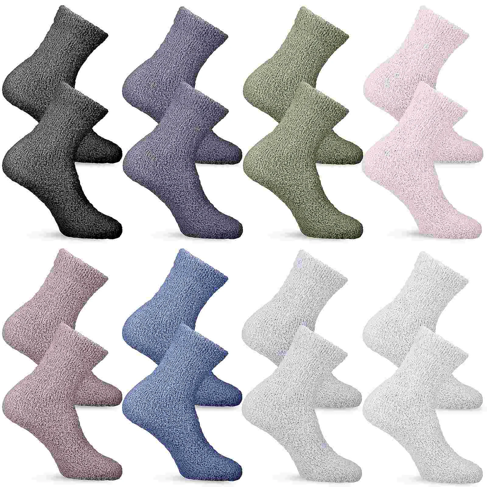 

8 пар зимние пушистые носки утолщенные Носки-тапочки плюшевые носки мягкие удобные носки до щиколотки для сна