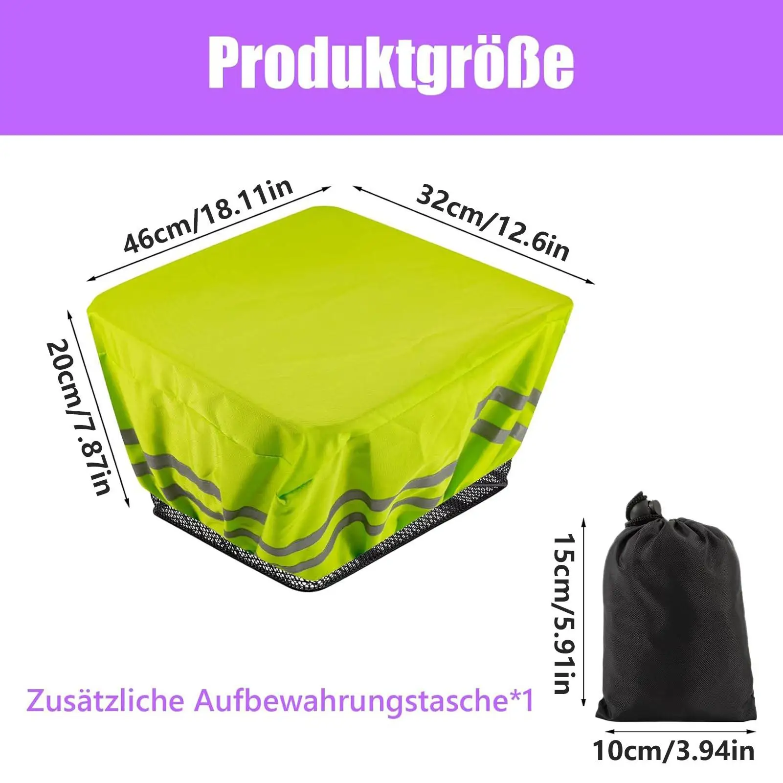 Bike Basket Rain Cover Bike Trunk Rain Cover Protective Tarp With Reflective Strip For Long-Distance Daily Commute Leisure Rides