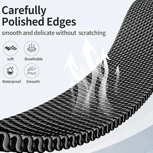 Stainless Steel No-Gap Metal Loop Watch Band Bracelet