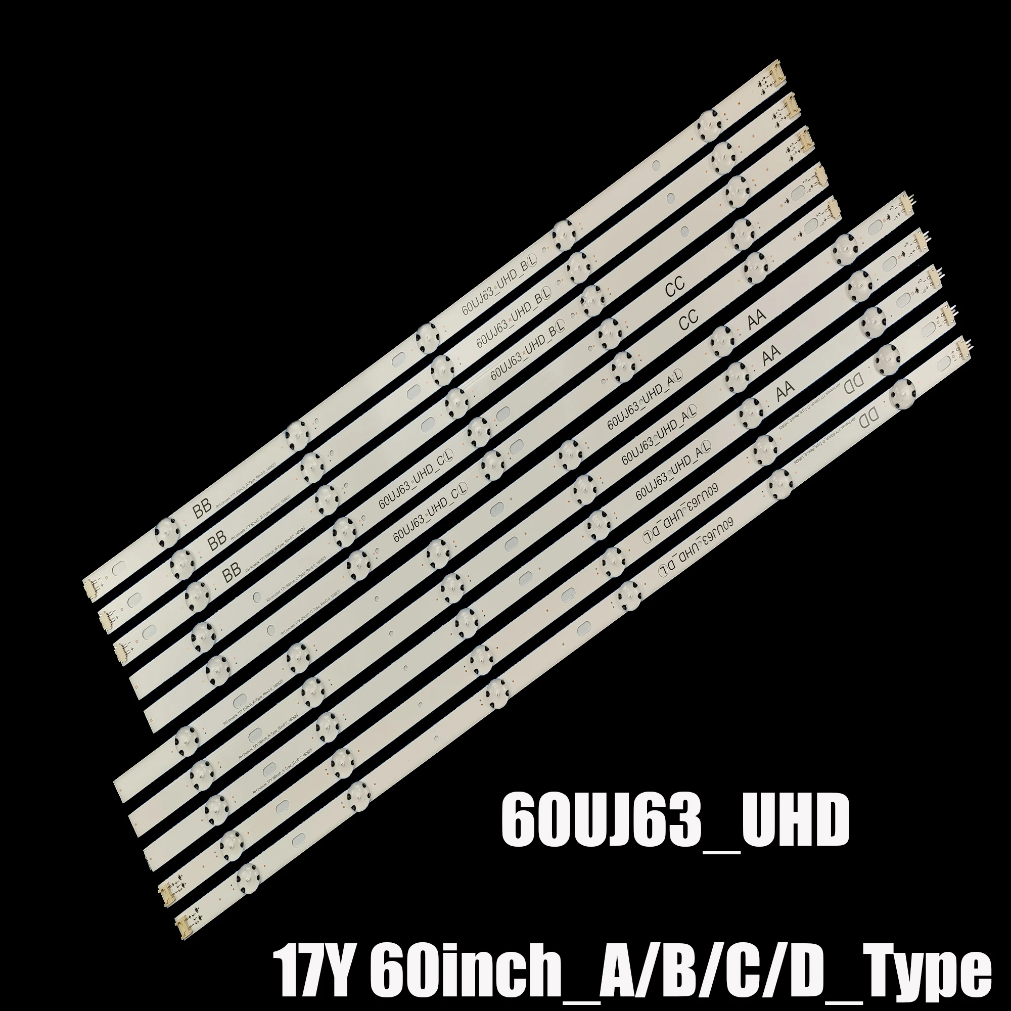 Tira Retroiluminação Led para lg 60 Polegada 60uj63 60uj63_uhd_a 60uj6300-ua 60uj6050-ua 60uj634v 60uj6500 Nc600dge-aafx3 Aafxc 10 Pcs