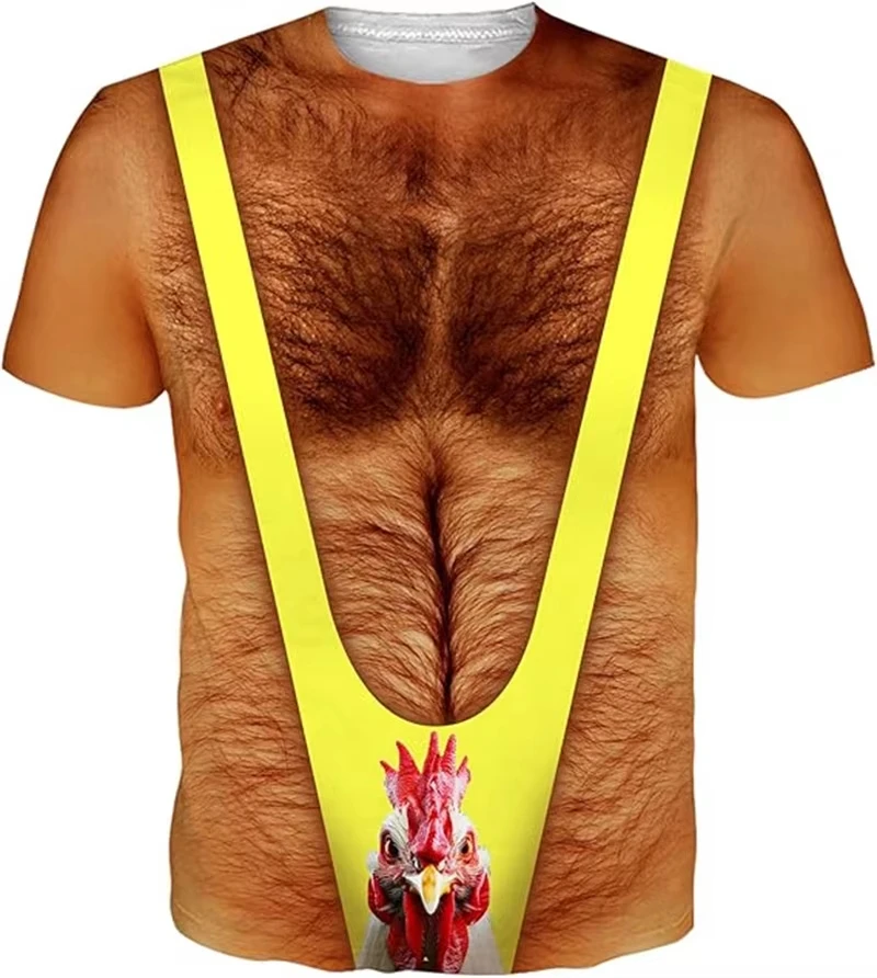Lustiges Muskelmann-Muster Parodie 3D-Druck Sport Schnelltrocknend Atmungsaktives Herren-T-Shirt Outdoor Street Rollenspiel Sommer Kurzarm