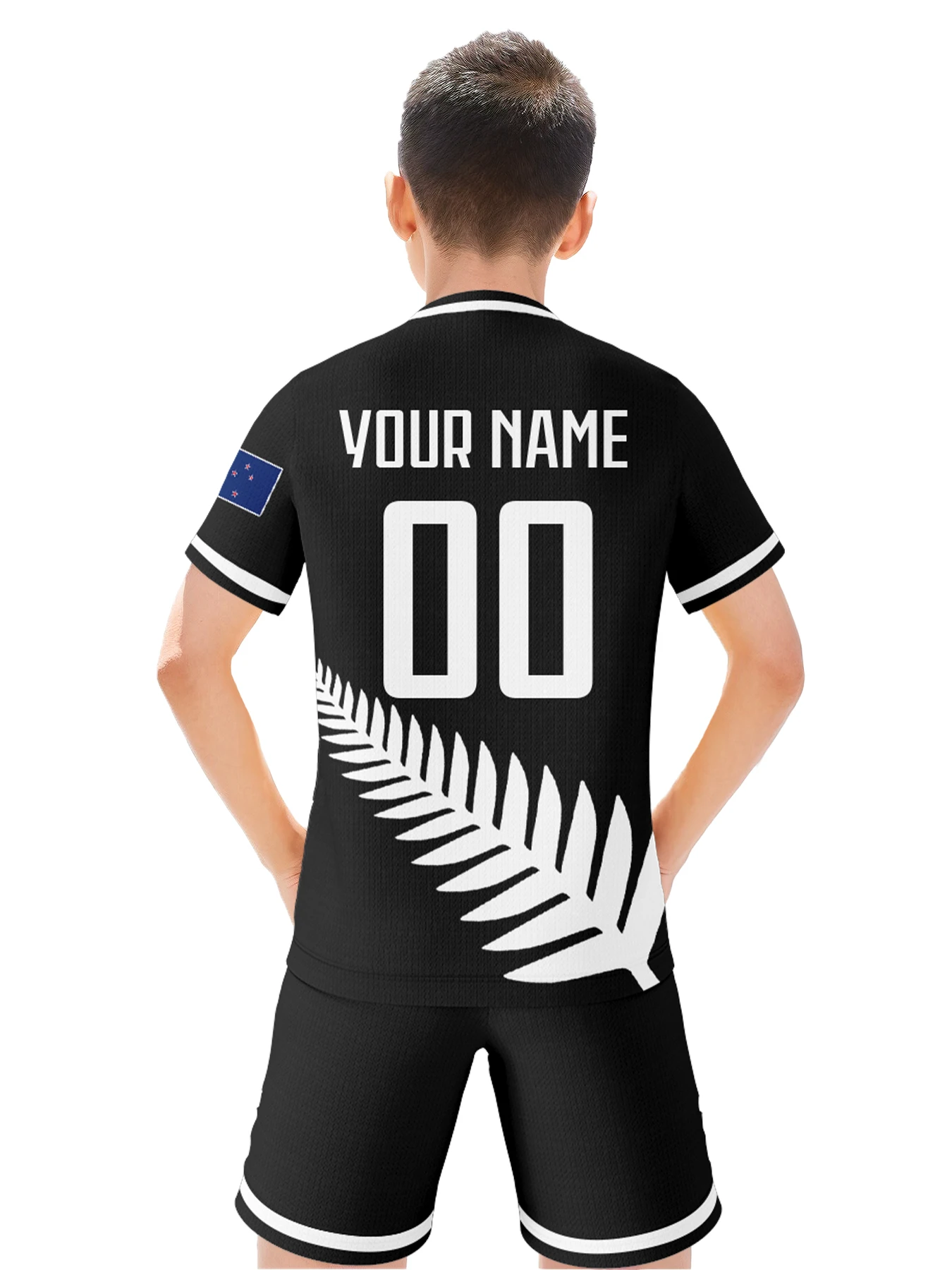 customized kids new zealand soccer kit personalized football set with name & number, breathable national team training uniform Customized Kids New Zealand Soccer Kit Personalized Football Set with Name & Number, Breathable National Team Training Uniform 2