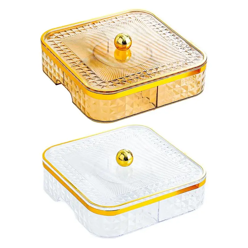 

Разделенный сервировочный поднос с крышкой, пылезащитный поднос для конфет и орехов, для развлекательной кухни, для свадебных, новогодних десертов