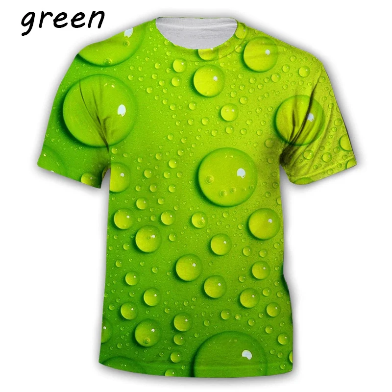 Men/Women Short Sleeve Water Drops 3D Effect Rain Drops T Shirt Personality  Stylish 3D Print Casual T-Shirt