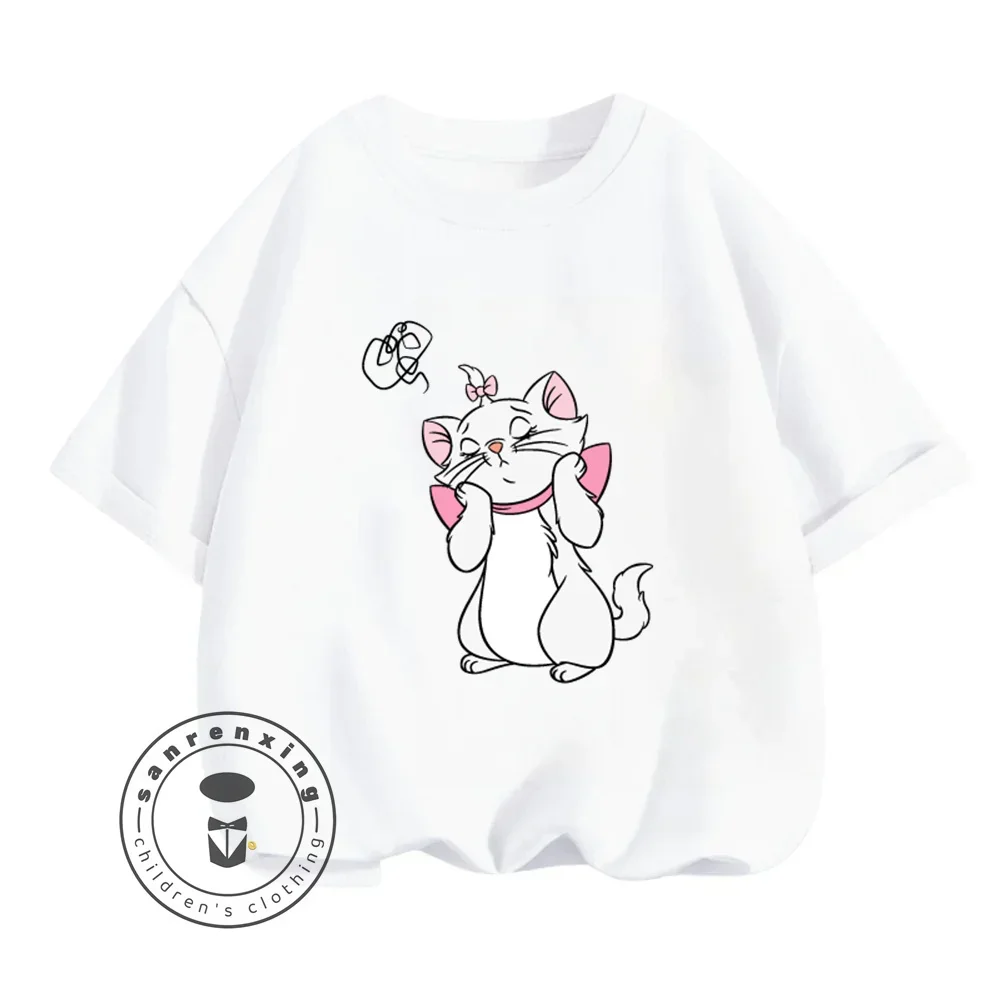 Cute Disney The AristoCats T-Shirts for Boys Girls Cheap Soft Summer Tops Classic Animation Cartoon Prints Kids Favorite Tops 2