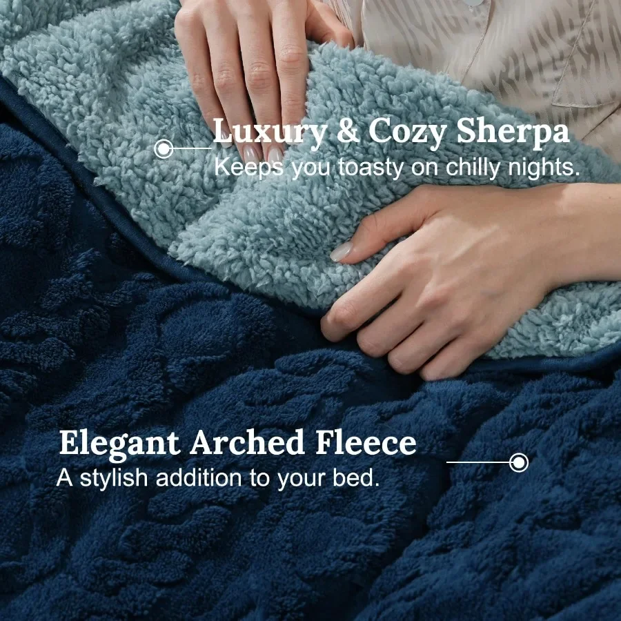 Sherpa Fleece Adult Weighted Blanket Ideal for Sleep and Relaxation 20 lbs DualSided Soft Fuzzy Heavy Blanket Perfect for Couch