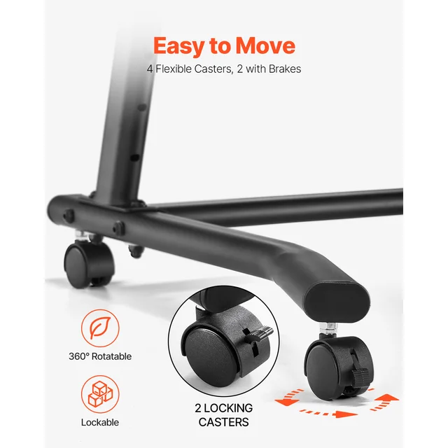 SucceBuy Cycling Desk Mobile Foldable Multi-Functional Bike Trainer & Treadmill Desk w/ Lockable Wheel for Home Office Exercise