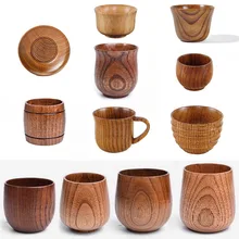 New Wooden Big Belly Cups Handmade Natural Spruce Wood Cups Beer Tea Coffee Milk Water Cup Kitchen Bar Drinkware Dropshipping