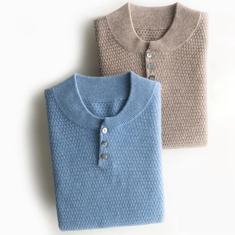 

Baru Kualitas Tinggi Musim Kedatangan Gugur dan Musim Dingin 100% Sweater Kasmir Pria Menebal Pullover Setengah Turtleneck