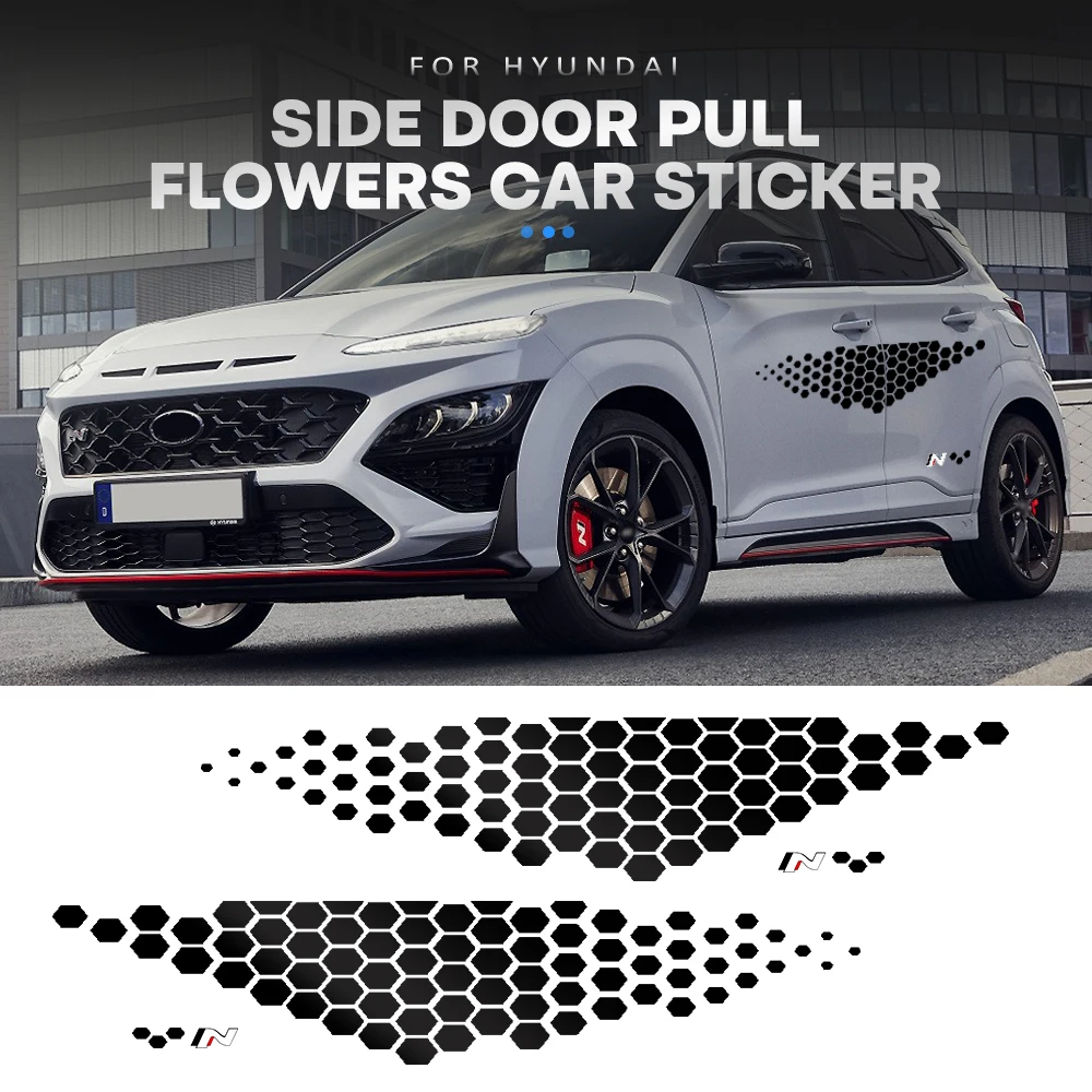 2PcsCar Sticker Body Door Side Skirt Vinyl Decal For Hyundai N NLINE ...