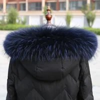 Natural Real Raccoon Fur Collar winter women Down Coat Hood Decor Fur Trim Warmer Fur Scarf Ladies Genuine Luxury Shawls 2