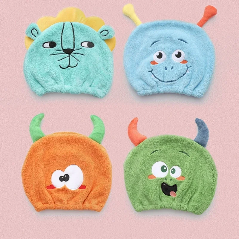Cute Cartoon Animal Child Hair Towel Cap Drying Hat Quick-dry Microfiber Super Absorption Hair Twist Kid Bath Hat Bathroom 3
