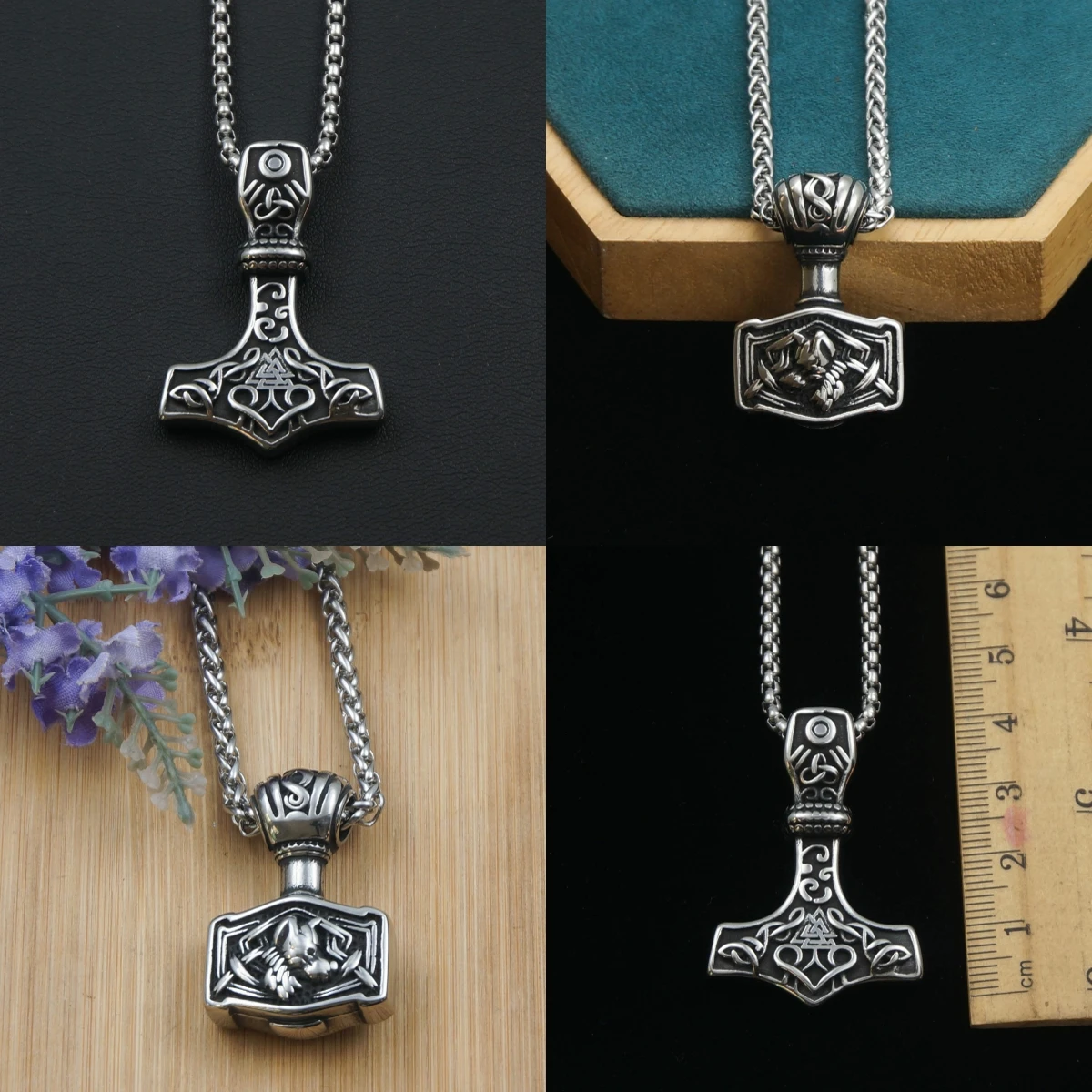 Nordic Viking Mjolnir Thor Hammer Pendant for Men Tarnish-Resistant  316L Stainless Steel Jewelry 3