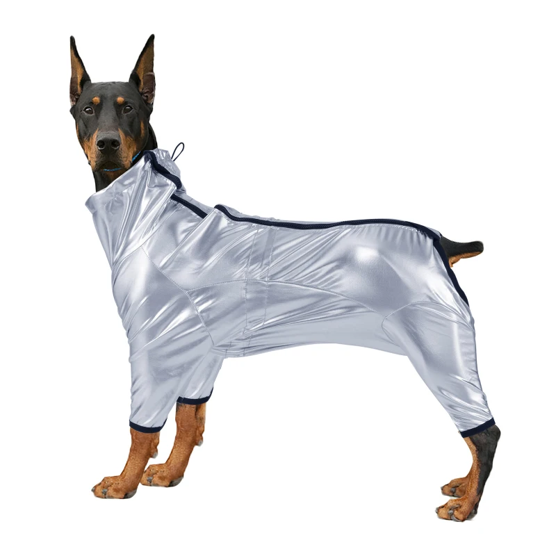 Unique Silver Color Raincoat For Dogs