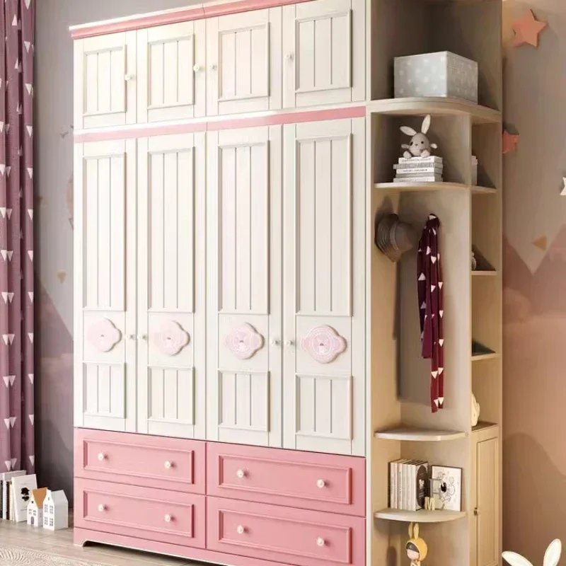 Storage Wardrobe Organizer Clothes Cabinet Hangers Children's Wardrobes Bedroom Drying Szafa Na Ubrania Room Furniture CY50CW