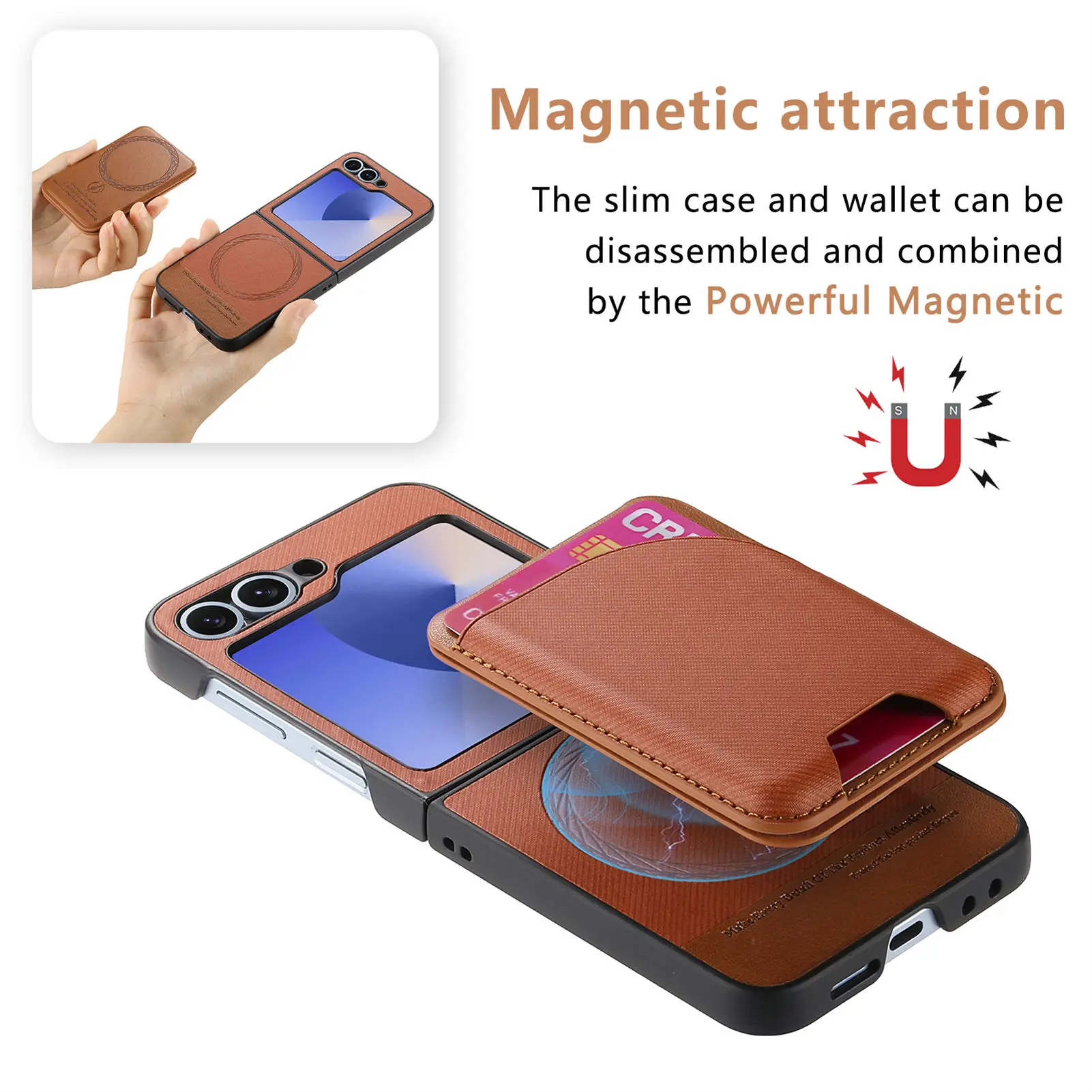 Cowboy Pattern Leather Wallet Case with Magnetic Magsafe Cover