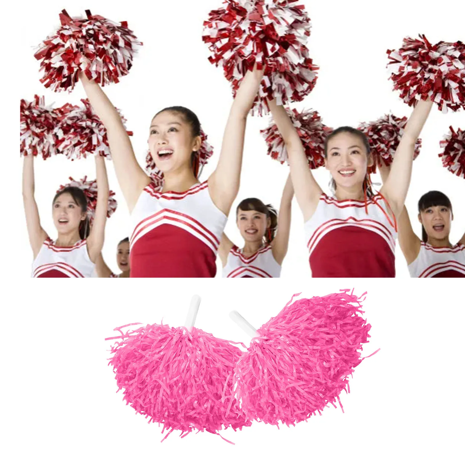 8 Colors 2pcs Cheerleader Pom Poms Squad Cheer Sports Party Dance Useful Accessories Chear Poms Cheerleading Poms Cheer Pompoms