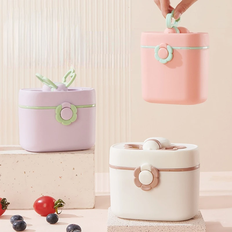Portable Baby Food Storage Box Bpa Free Formula Dispenser Cartoon Infant Milk Powder Box Toddler Snacks Cup Container