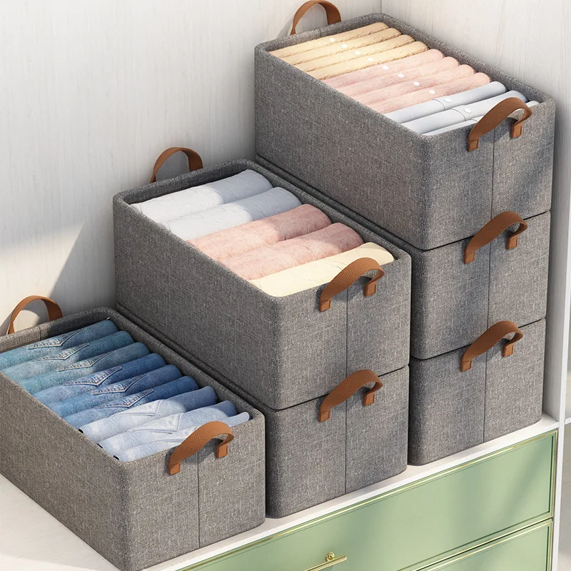 

Large Organizer Boxes Cloth Storage Box Household Foldable Steel Frame Storage Box Wardrobe Drawer Collect Clothes Organize