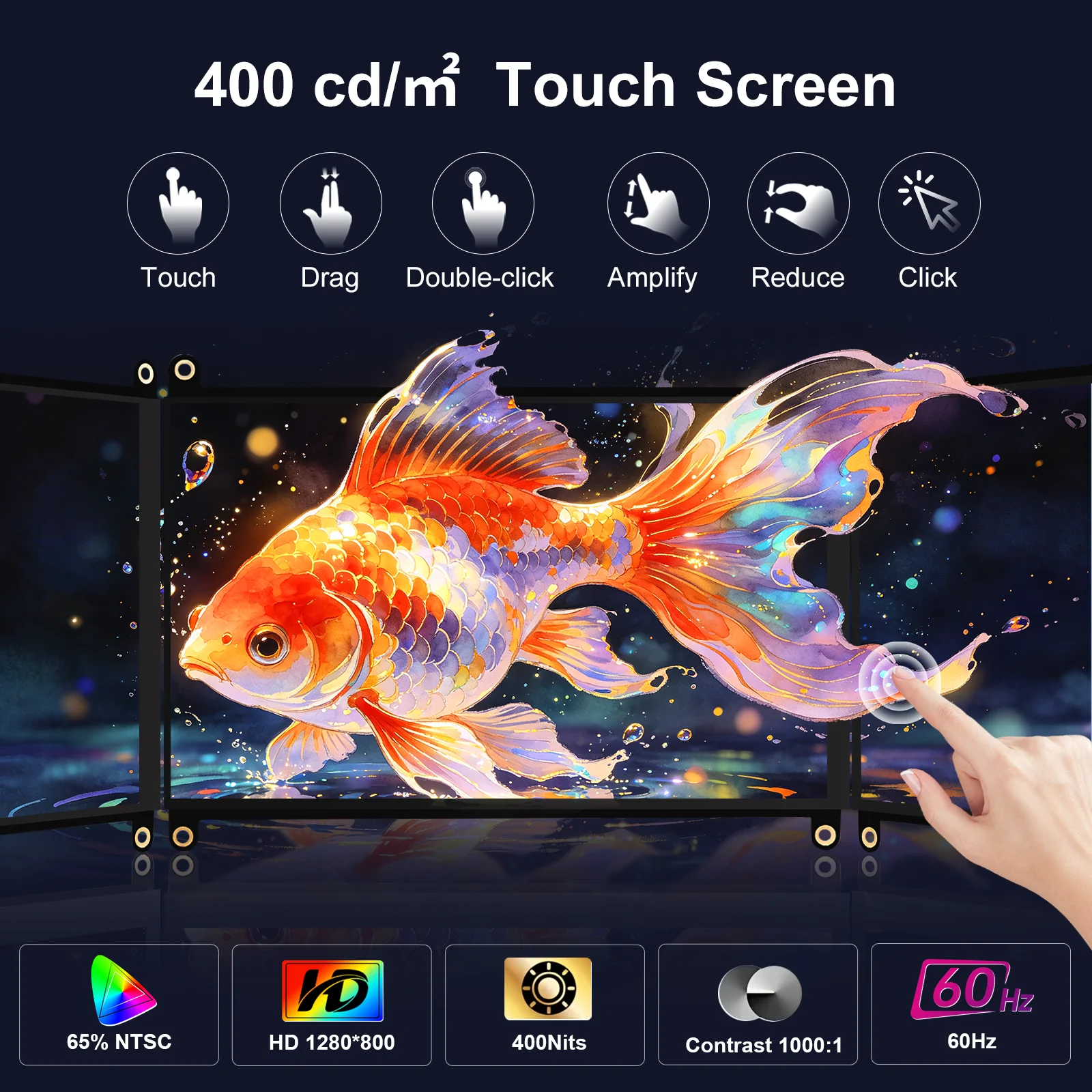 Monitor Touch IPS da 8 Pollici con Display 1280×800 per Raspberry Pi 5/4/3, Altoparlanti Integrati, HDMI Type-C - immagine 2