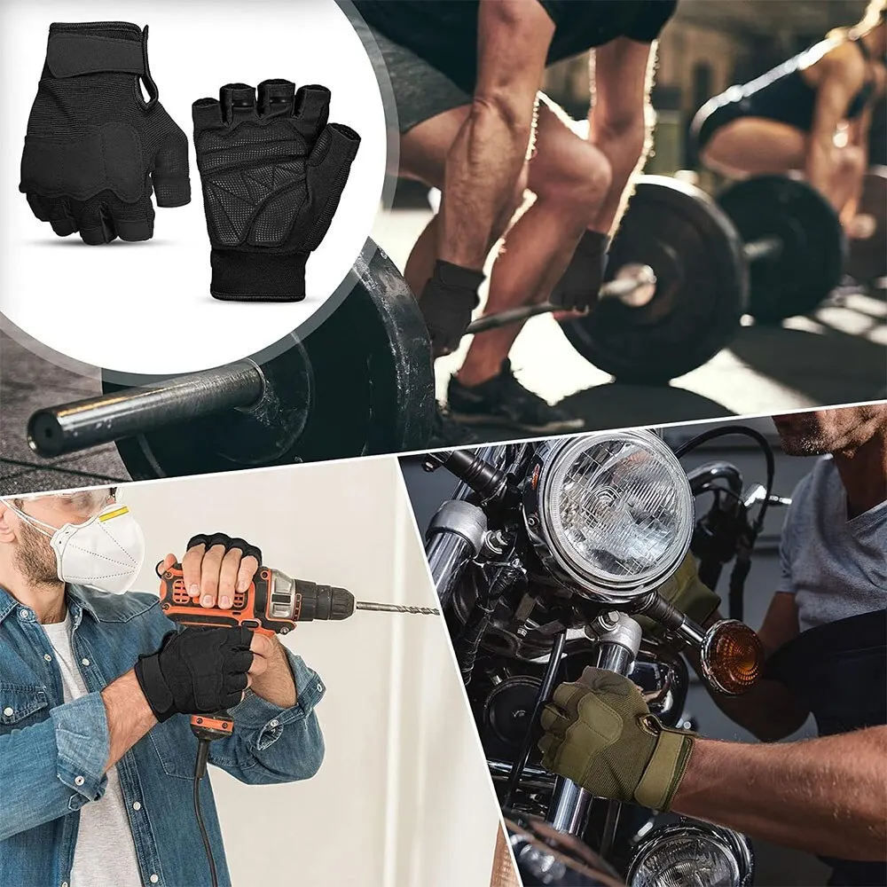 Fingerless Tactical Gloves Knuckle Protective Breathable Outdoor Camping Gloves for Shooting Hunting Motorcycling Climbing 2