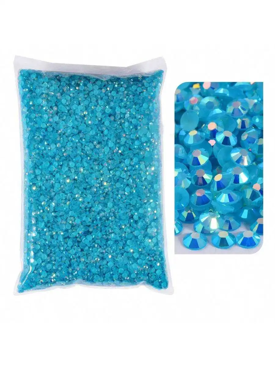 Wholesale Jelly Color Transparent AB Faceted FlatBack Resin Rhinestones for Nail Art and Garment Decoration