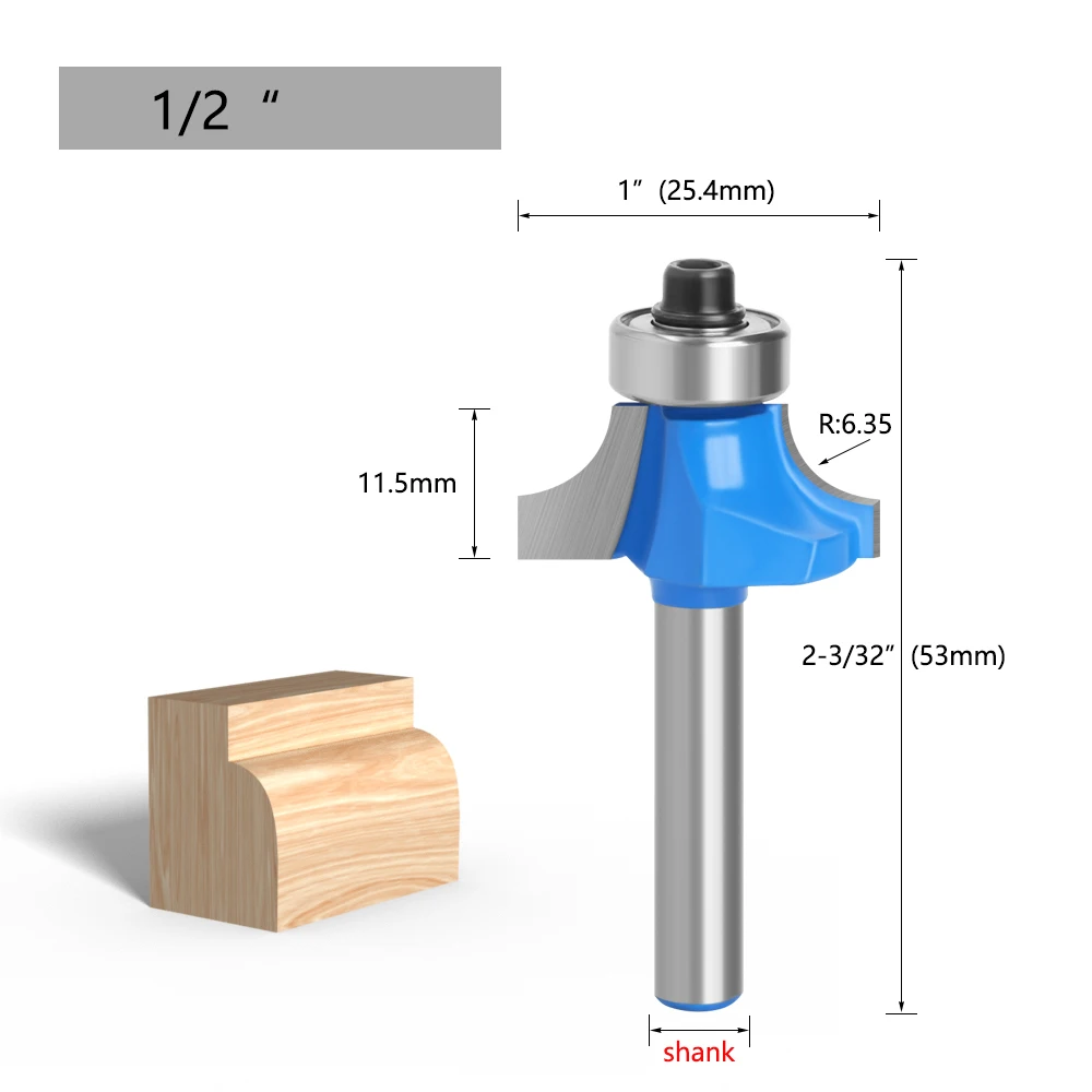 LAVIE 1pc 6mm 1/4 Schaft Kleine Ecke Runde Router Bit Für Holz Einfassung Holzbearbeitung Mühle Klassische Cutter bit Für Holz MC01035 – Detail 7
